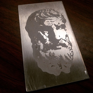 Aluminum Epicurus etching